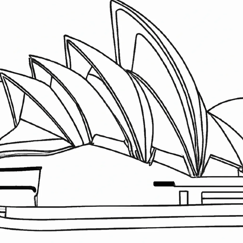 desenhos opera house sydney imprimir pintar onda arquitetura 4