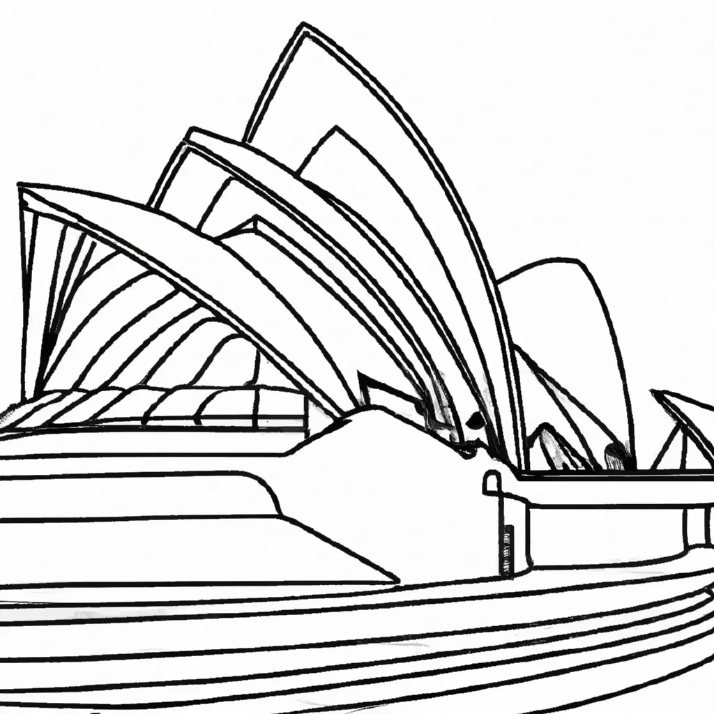 desenhos opera house sydney imprimir pintar onda arquitetura 5