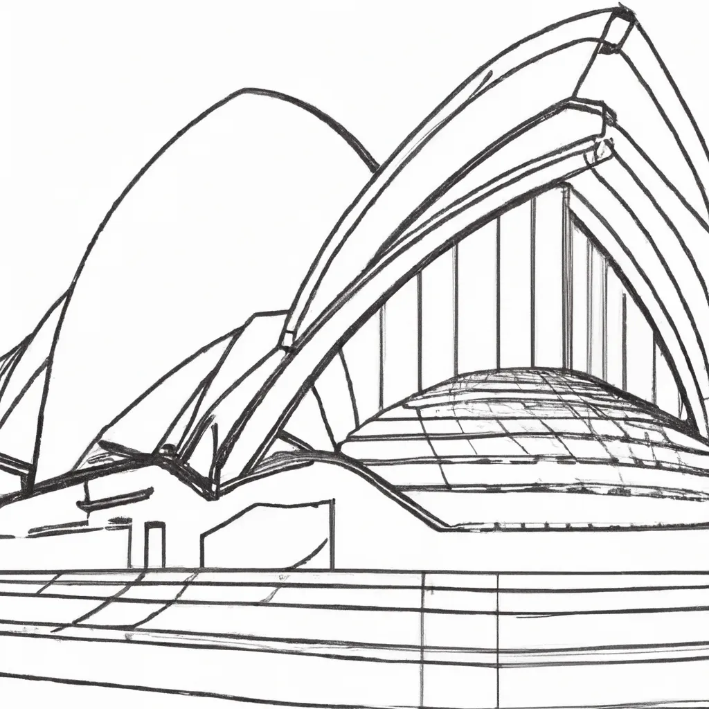 desenhos opera house sydney imprimir pintar onda arquitetura 8