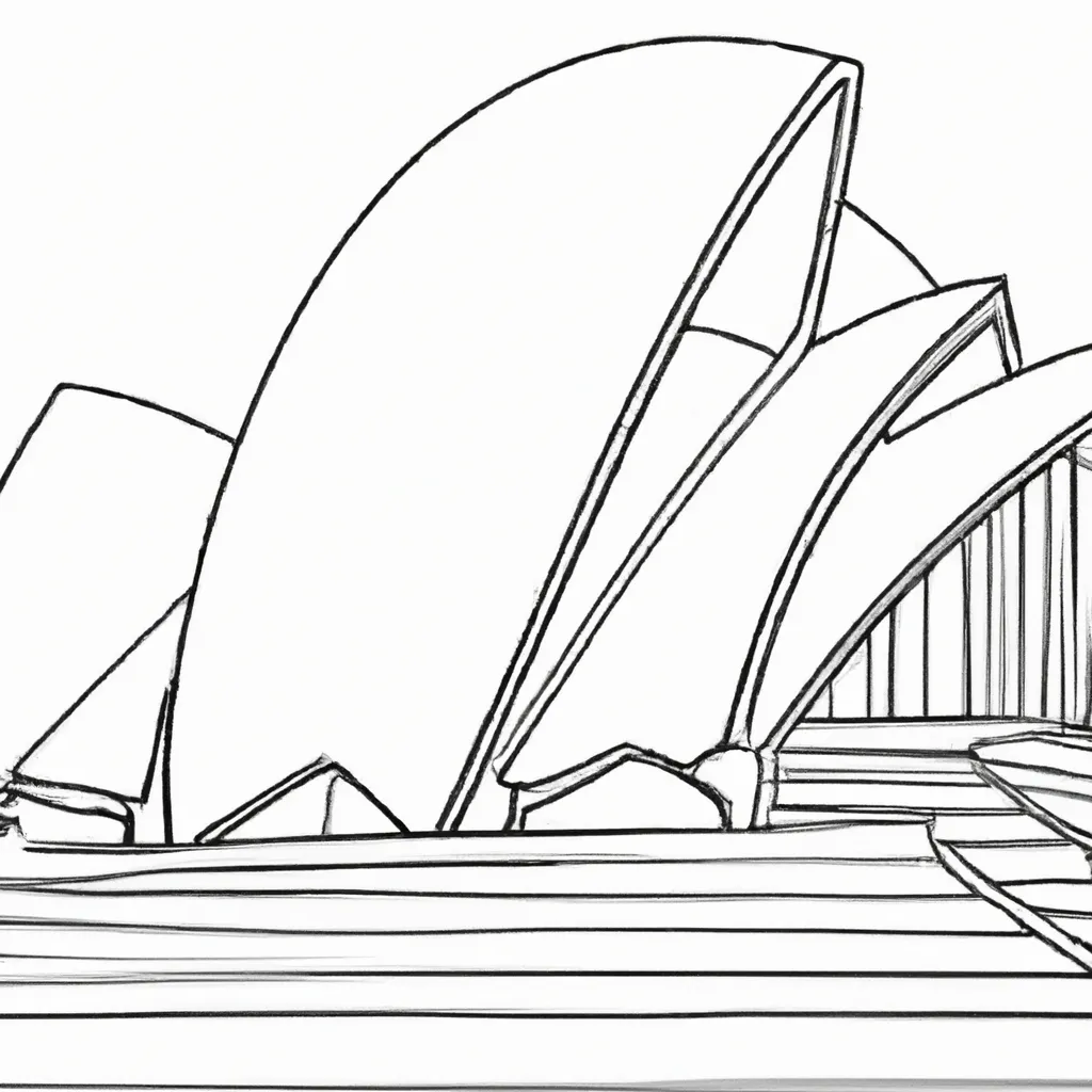 desenhos opera house sydney imprimir pintar onda arquitetura 12