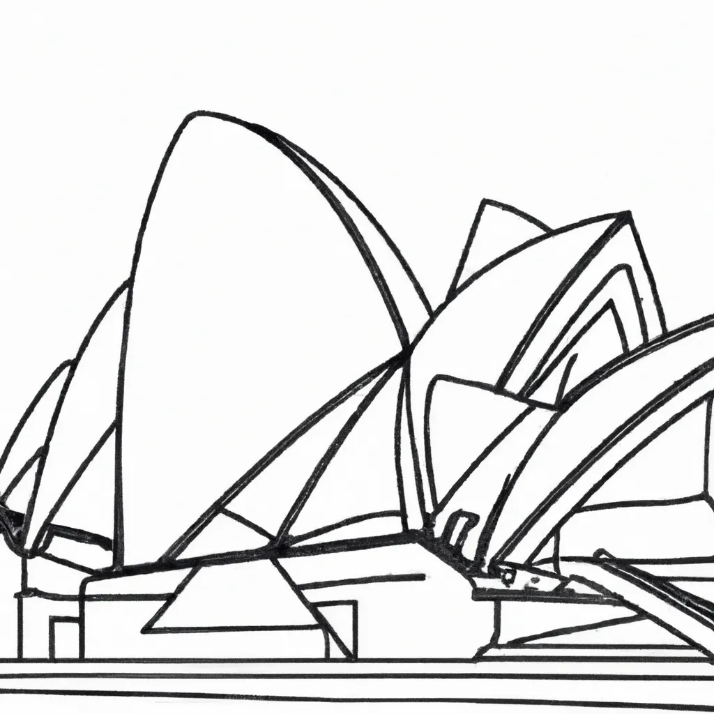 desenhos opera house sydney imprimir pintar onda arquitetura 13