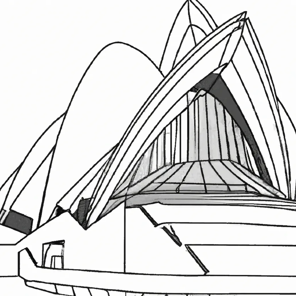 desenhos opera house sydney imprimir pintar onda arquitetura 14