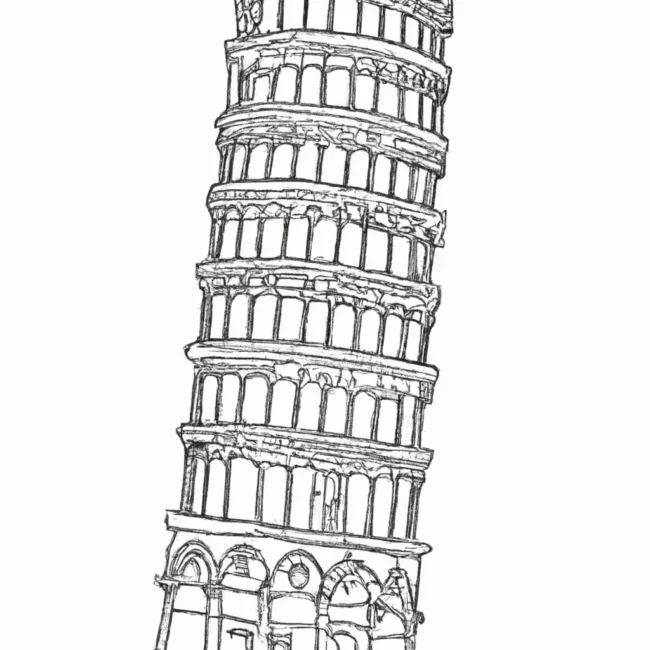 torre pisa inclinada desenhos imprimir pintar