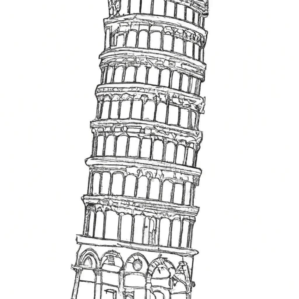 torre pisa inclinada desenhos imprimir pintar