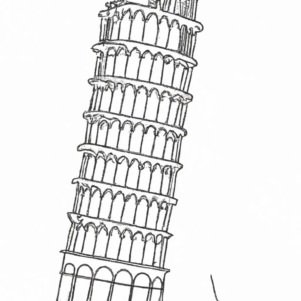 torre pisa inclinada desenhos imprimir pintar 2