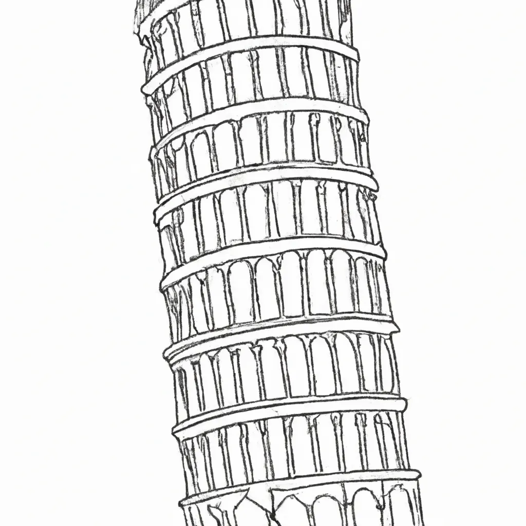 torre pisa inclinada desenhos imprimir pintar 3