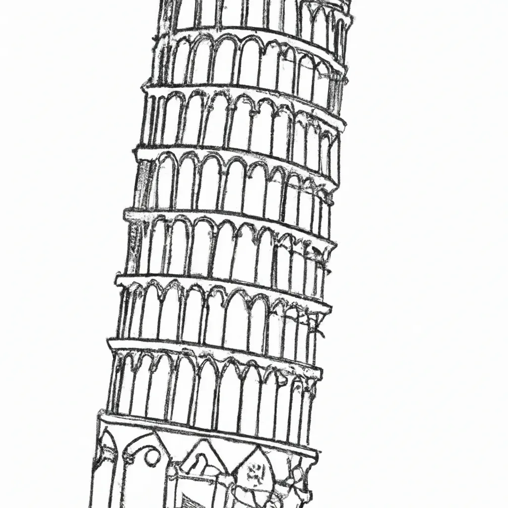 torre pisa inclinada desenhos imprimir pintar 4