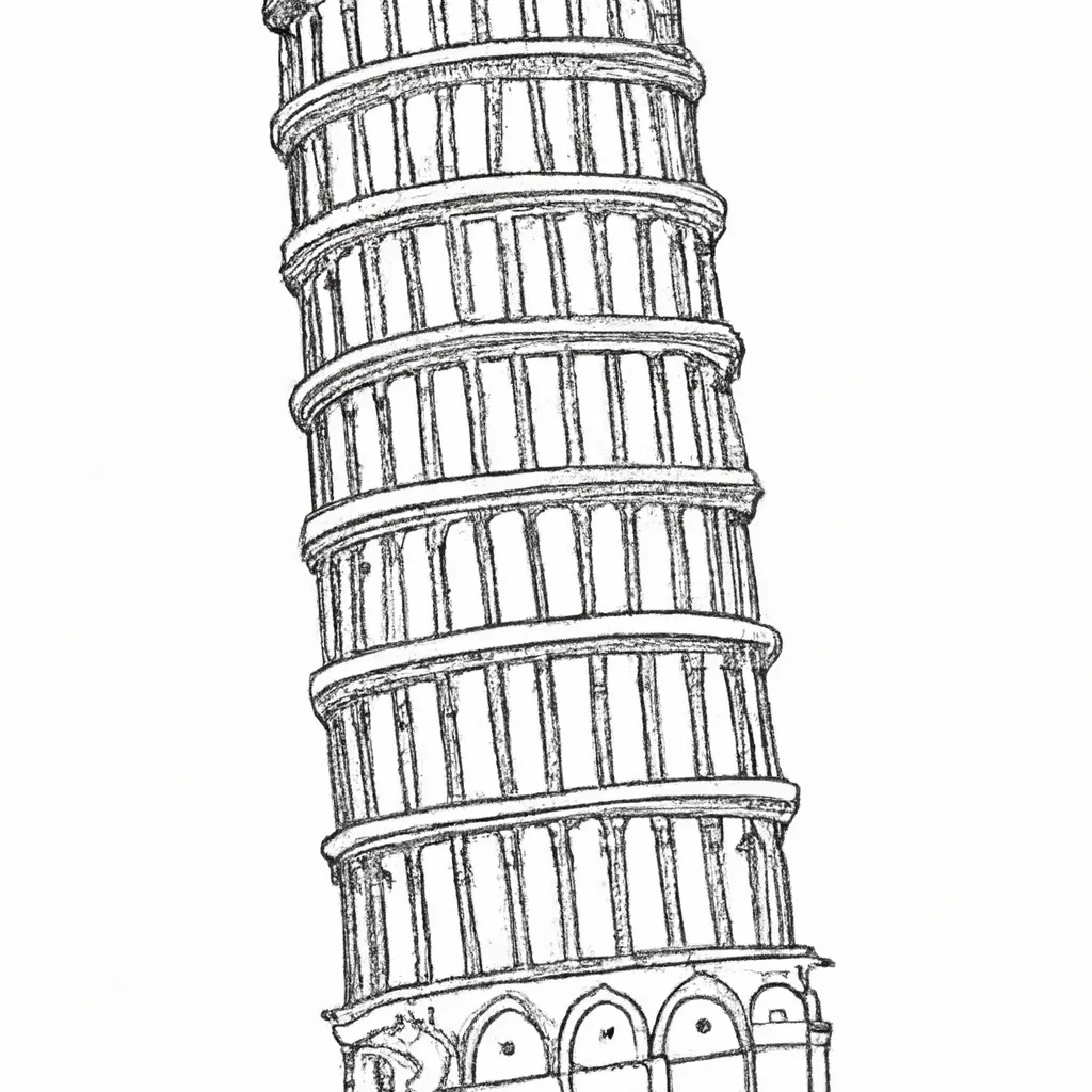 torre pisa inclinada desenhos imprimir pintar 6