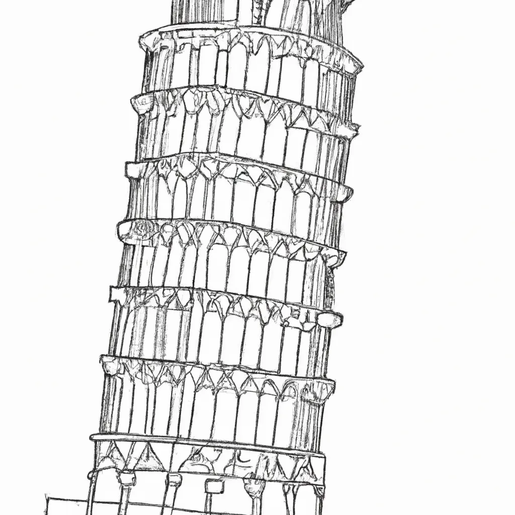 torre pisa inclinada desenhos imprimir pintar 8