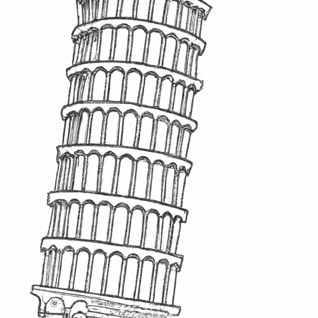 torre pisa inclinada desenhos imprimir pintar 9
