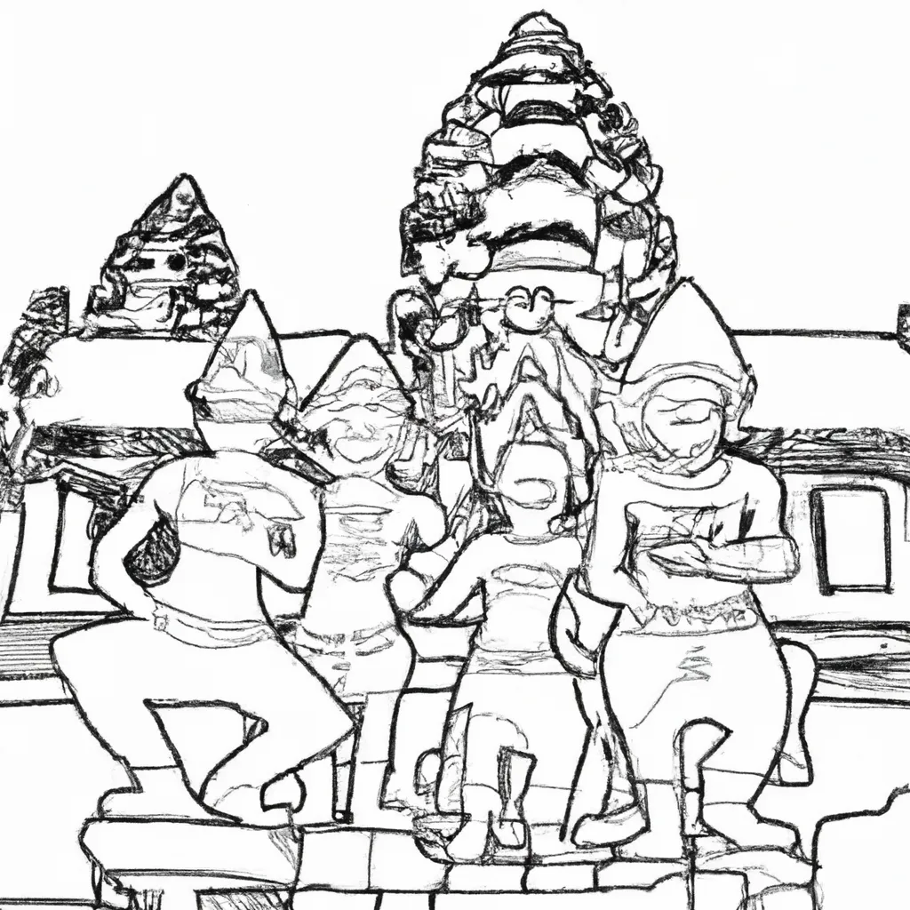 desenhos templo angkor imprimir pintar espetaculo cambojano