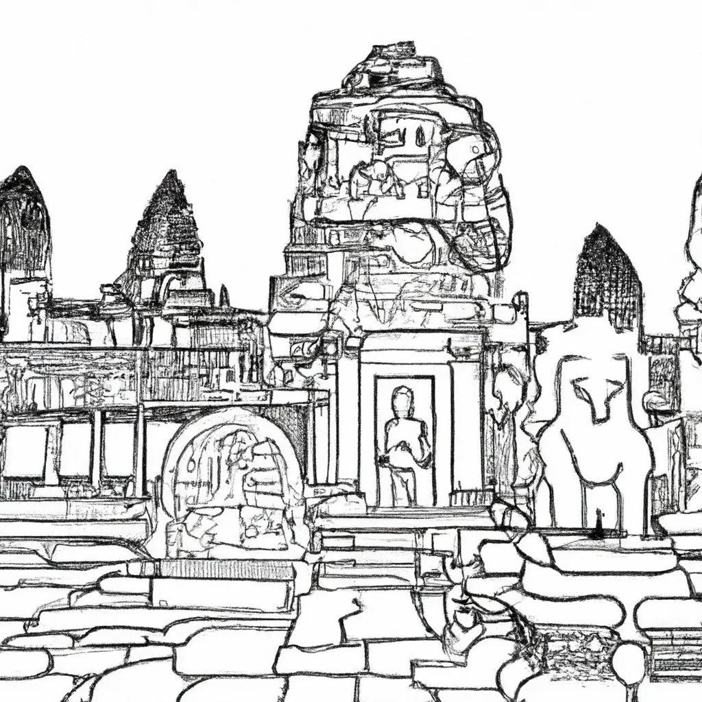 desenhos templo angkor imprimir pintar espetaculo cambojano 2