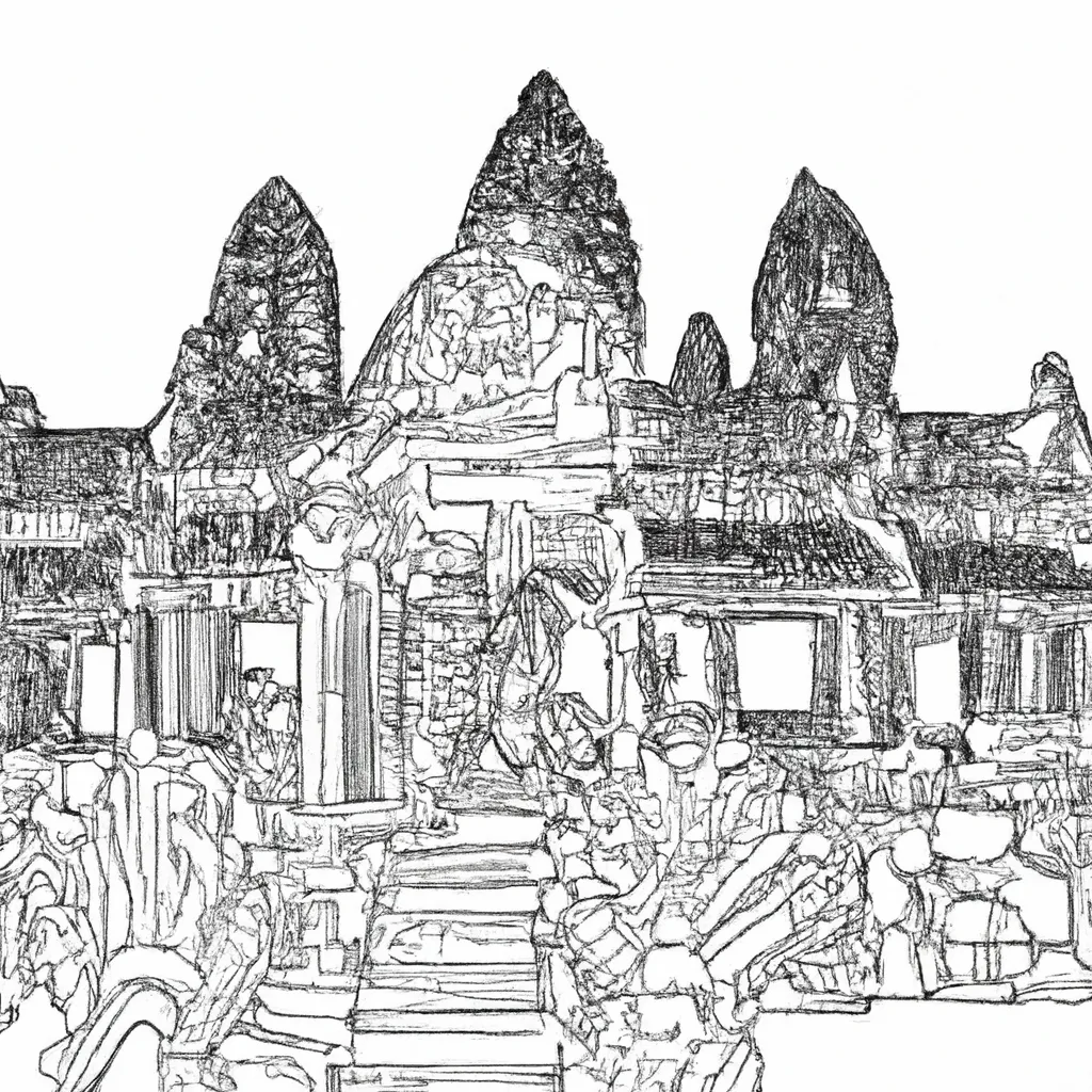 desenhos templo angkor imprimir pintar espetaculo cambojano 3
