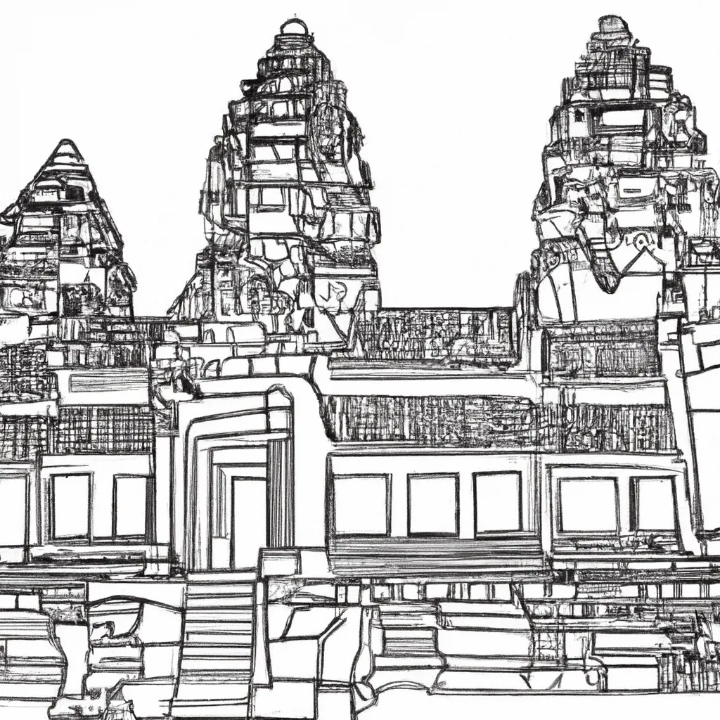 desenhos templo angkor imprimir pintar espetaculo cambojano 4