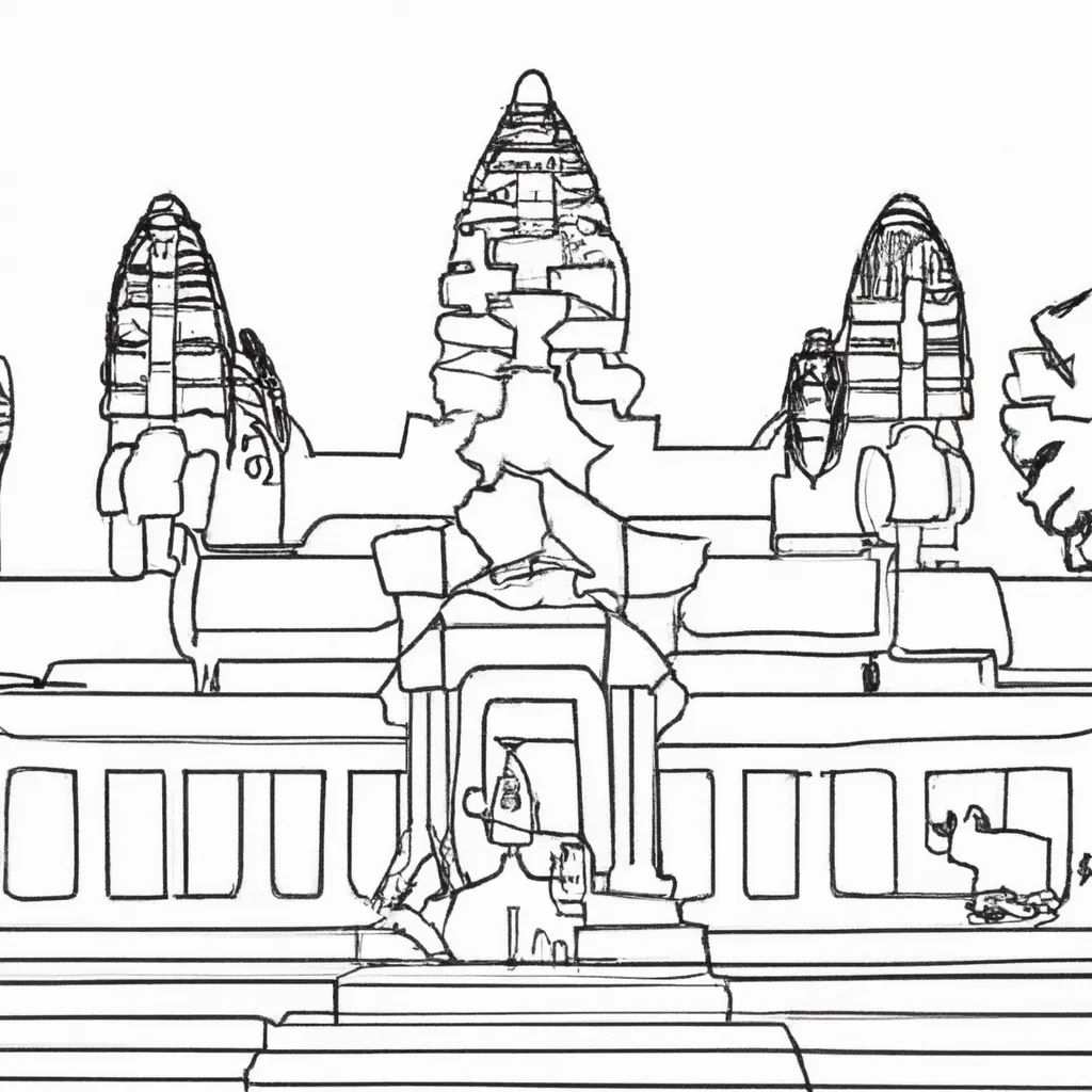 desenhos templo angkor imprimir pintar espetaculo cambojano 5