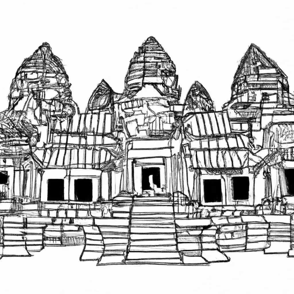 desenhos templo angkor imprimir pintar espetaculo cambojano 7