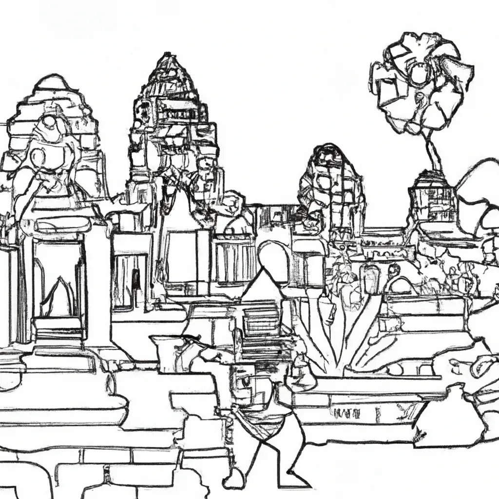 desenhos templo angkor imprimir pintar espetaculo cambojano 8