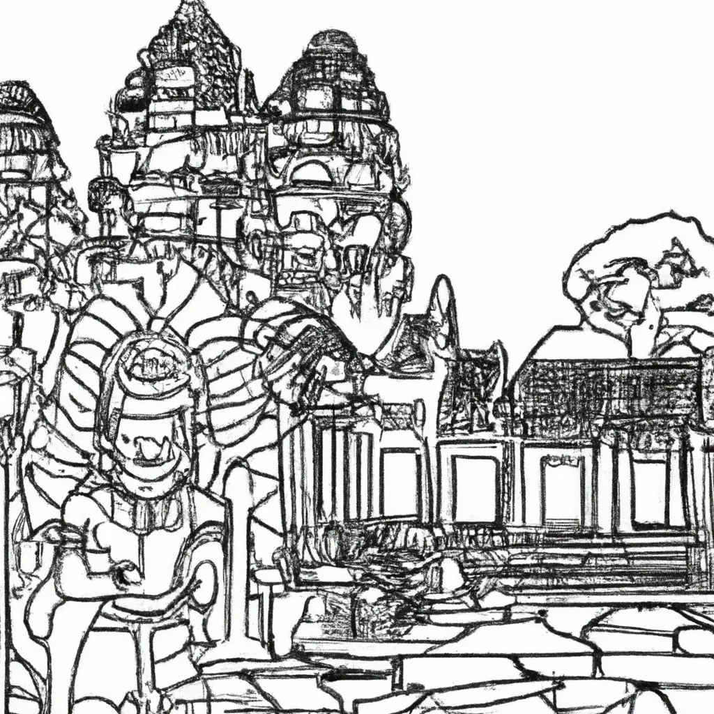 desenhos templo angkor imprimir pintar espetaculo cambojano 9