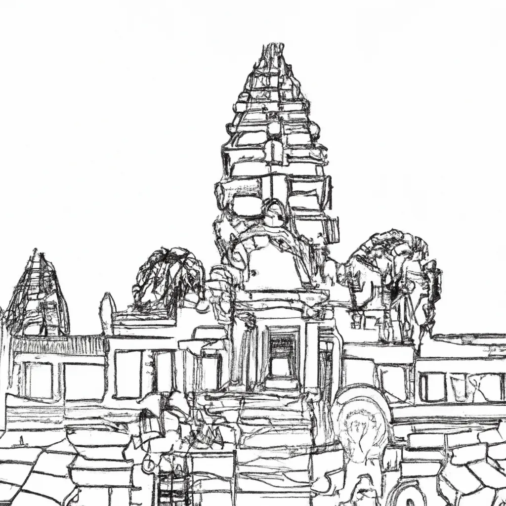 desenhos templo angkor imprimir pintar espetaculo cambojano 13