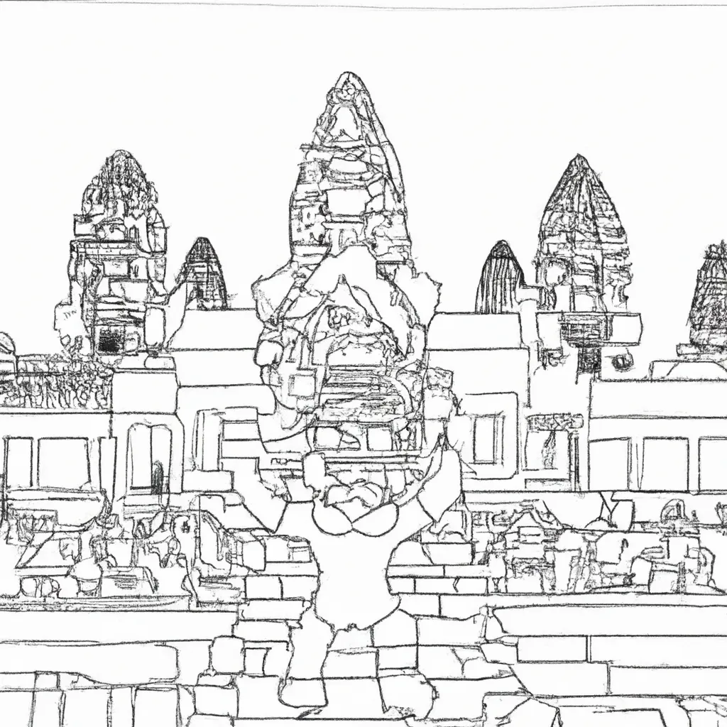 desenhos templo angkor imprimir pintar espetaculo cambojano 14