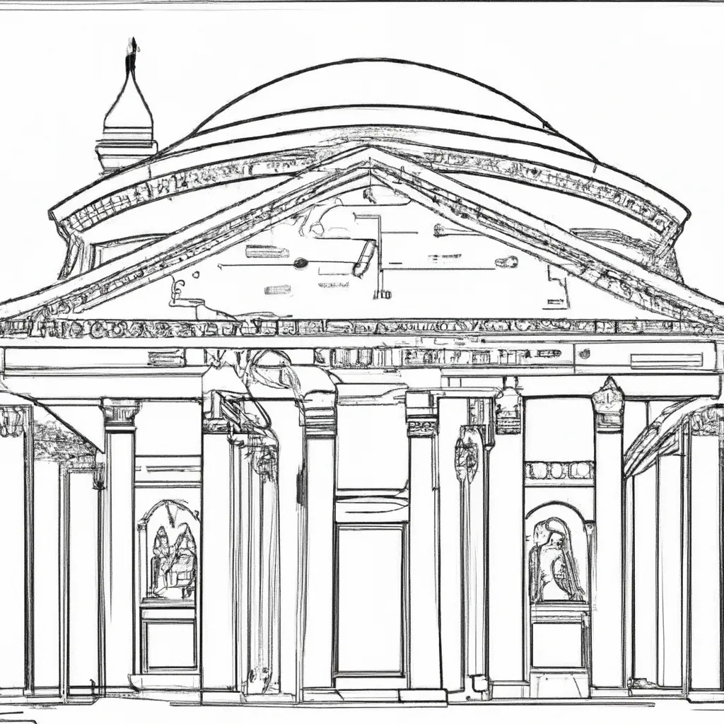 desenhos pantheon roma imprimir pintar