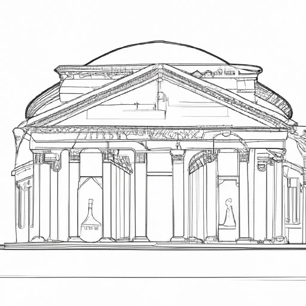 desenhos pantheon roma imprimir pintar 1