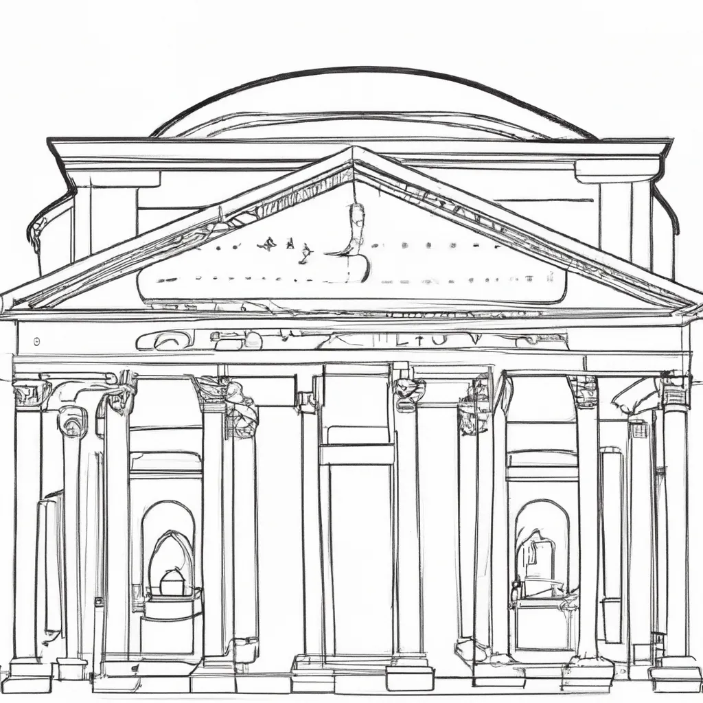 desenhos pantheon roma imprimir pintar 2