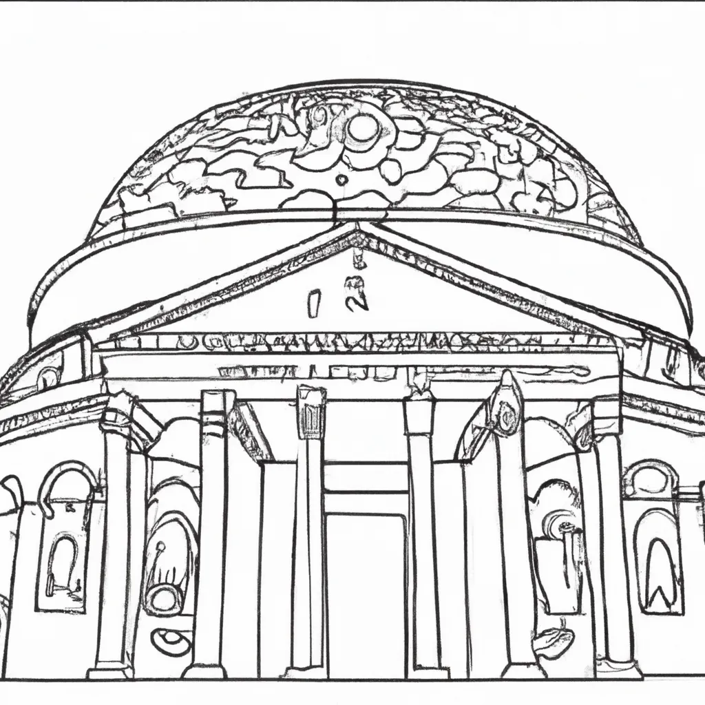 desenhos pantheon roma imprimir pintar 6