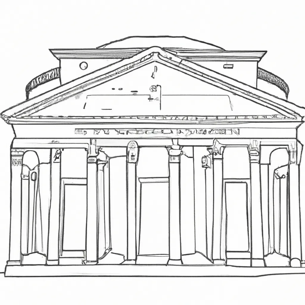 desenhos pantheon roma imprimir pintar 7