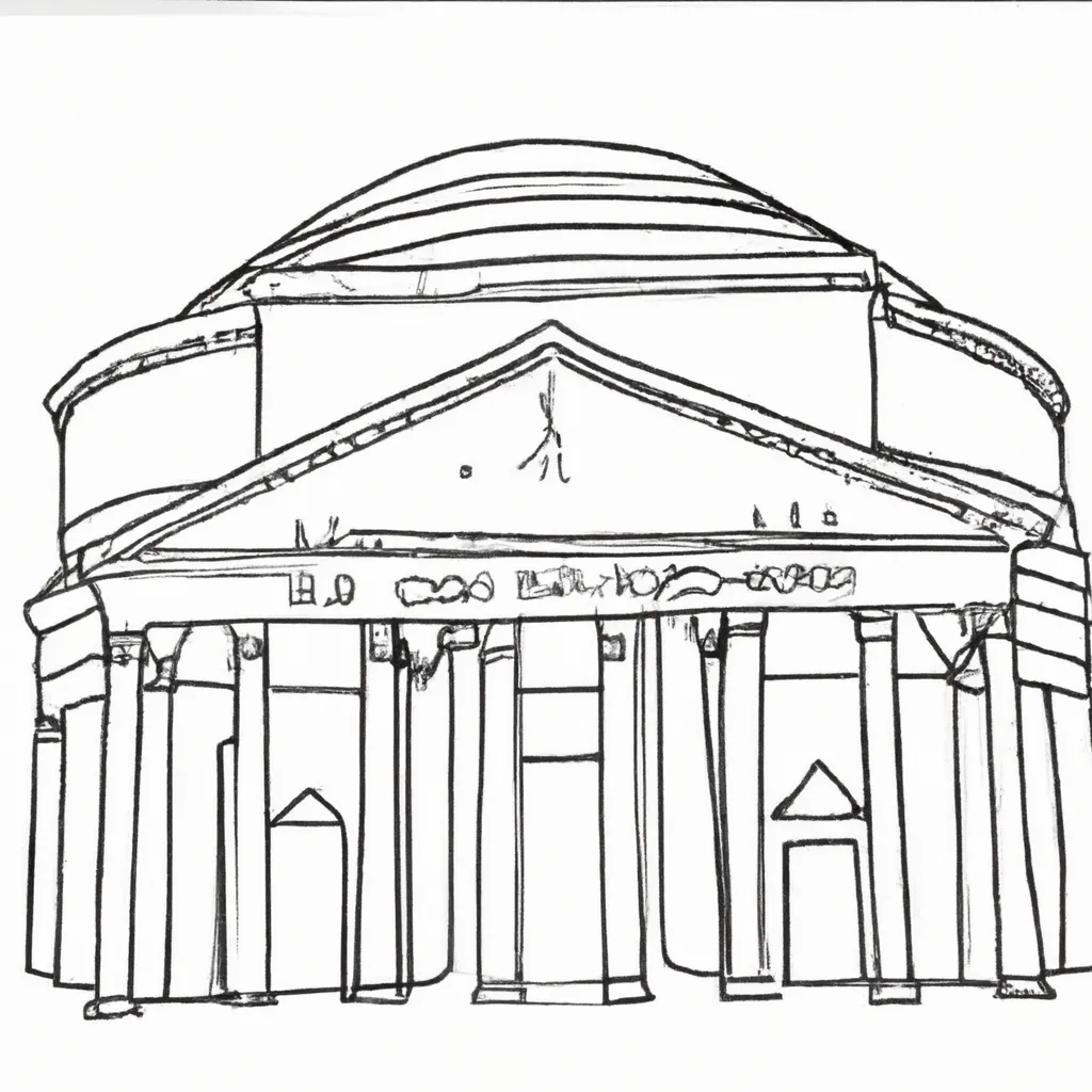 desenhos pantheon roma imprimir pintar 8