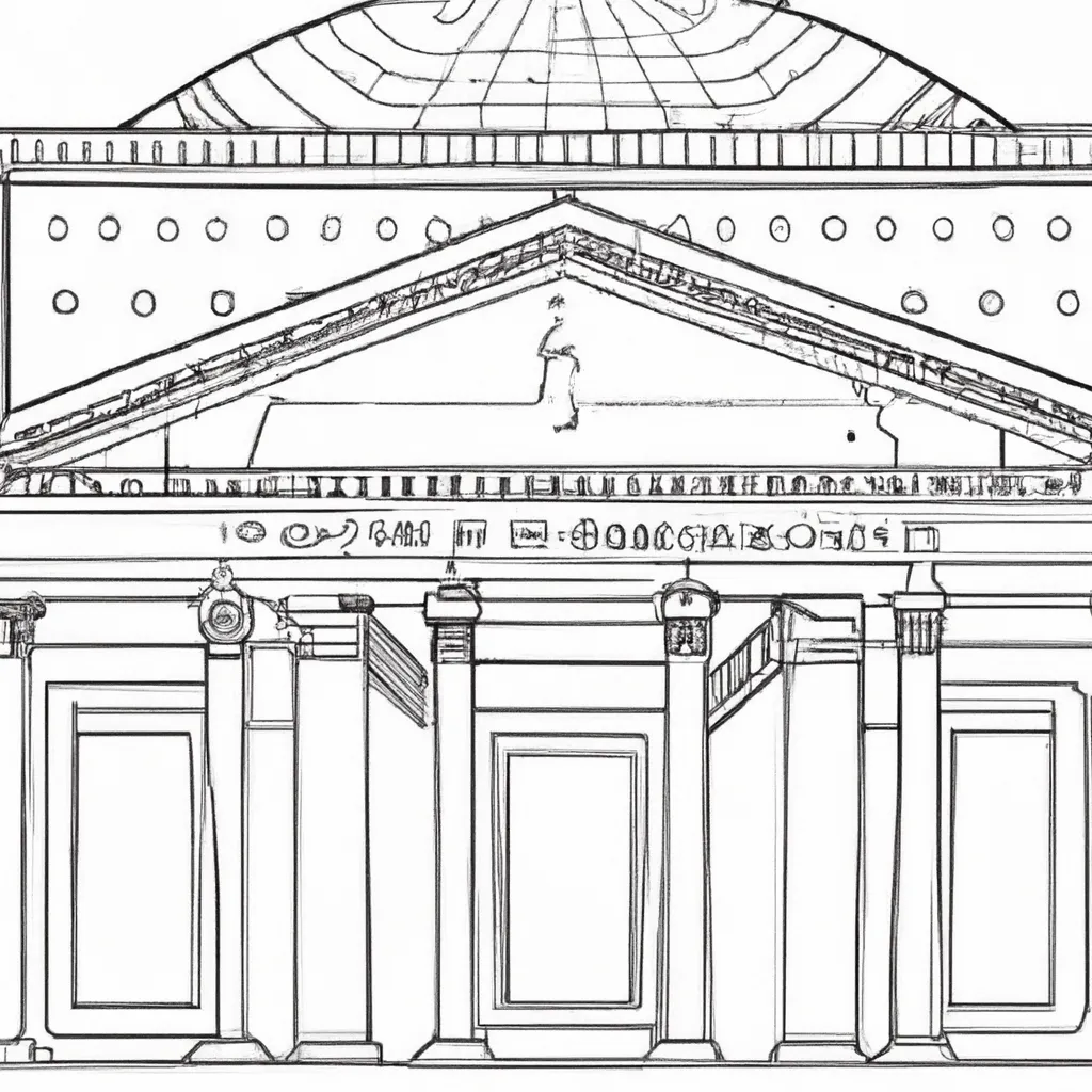 desenhos pantheon roma imprimir pintar 9