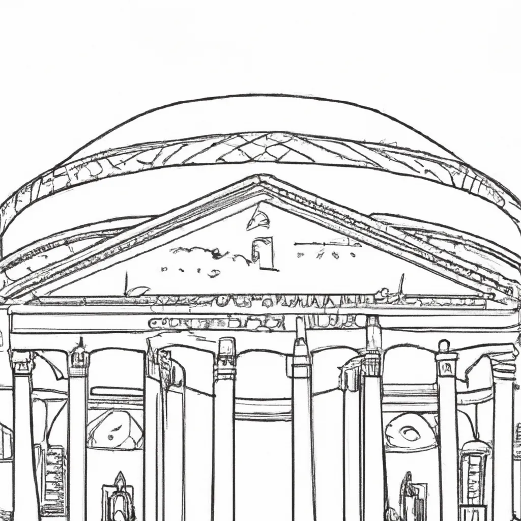 desenhos pantheon roma imprimir pintar 11