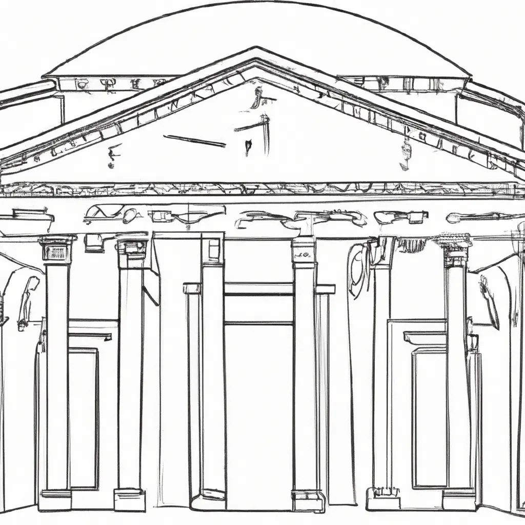 desenhos pantheon roma imprimir pintar 12
