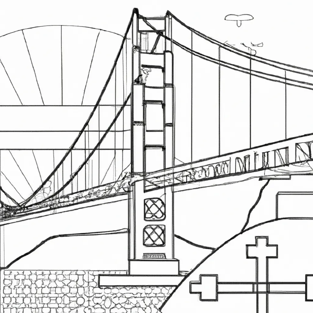 desenhos ponte golden gate imprimir pintar 1