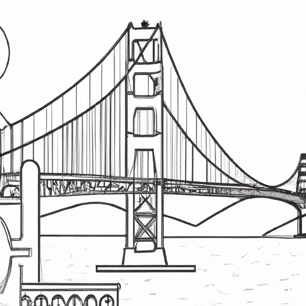 desenhos ponte golden gate imprimir pintar 2