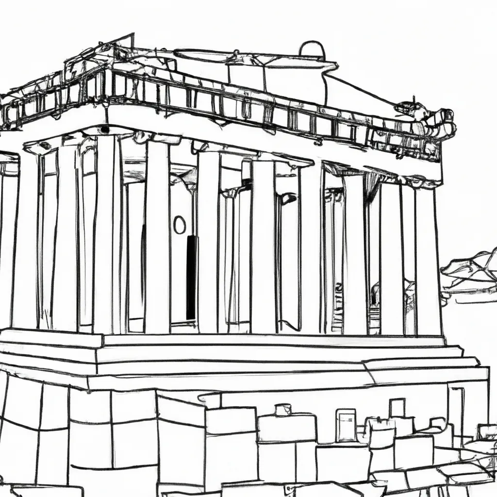 acropolis atenas desenhos imprimir pintar