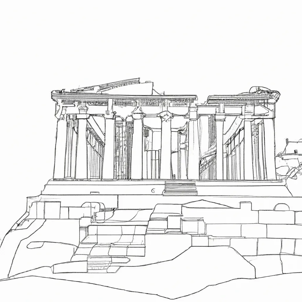 acropolis atenas desenhos imprimir pintar 1