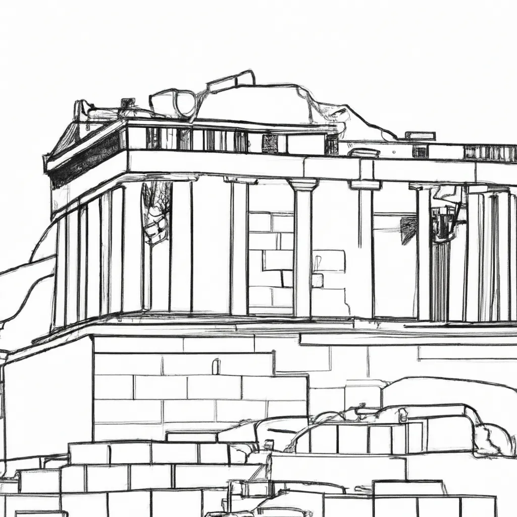 acropolis atenas desenhos imprimir pintar 2