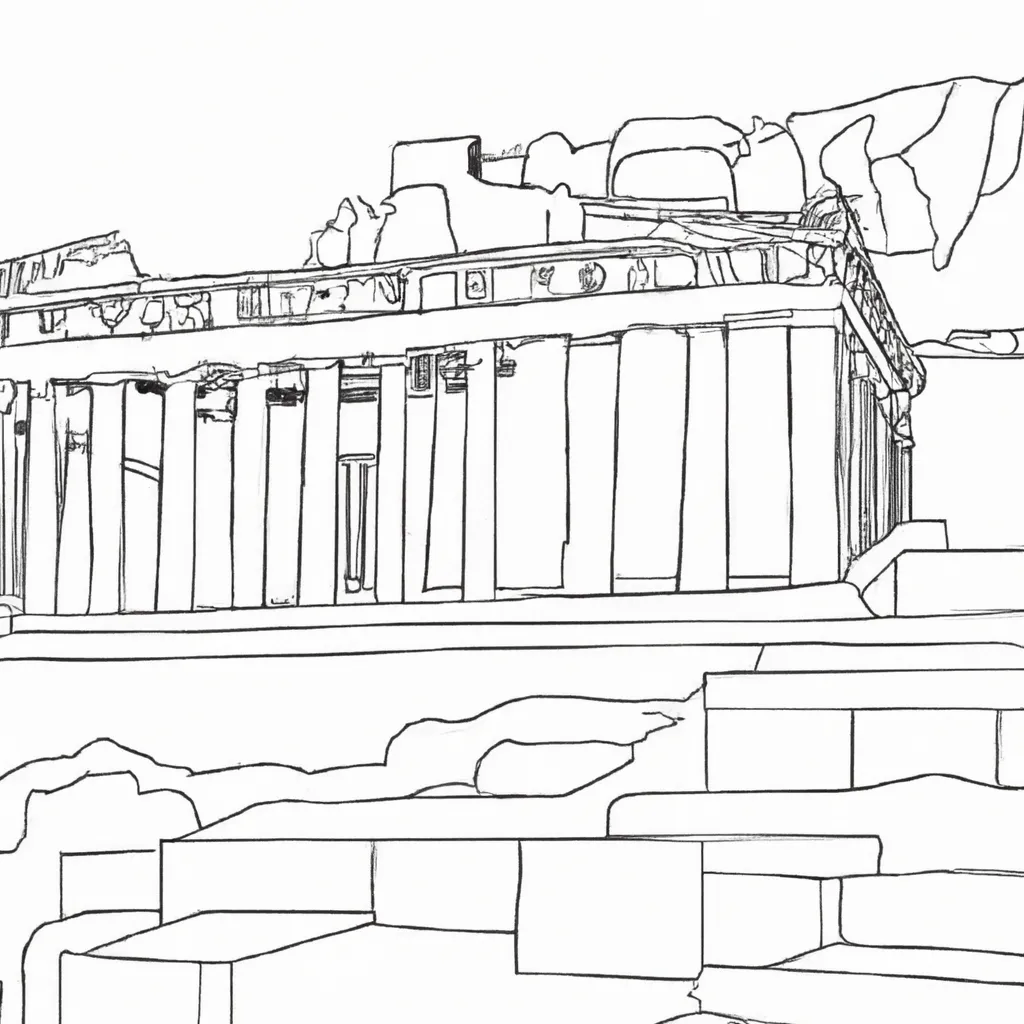 acropolis atenas desenhos imprimir pintar 3