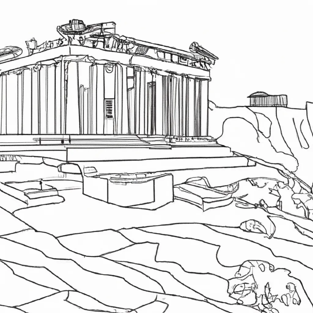acropolis atenas desenhos imprimir pintar 4