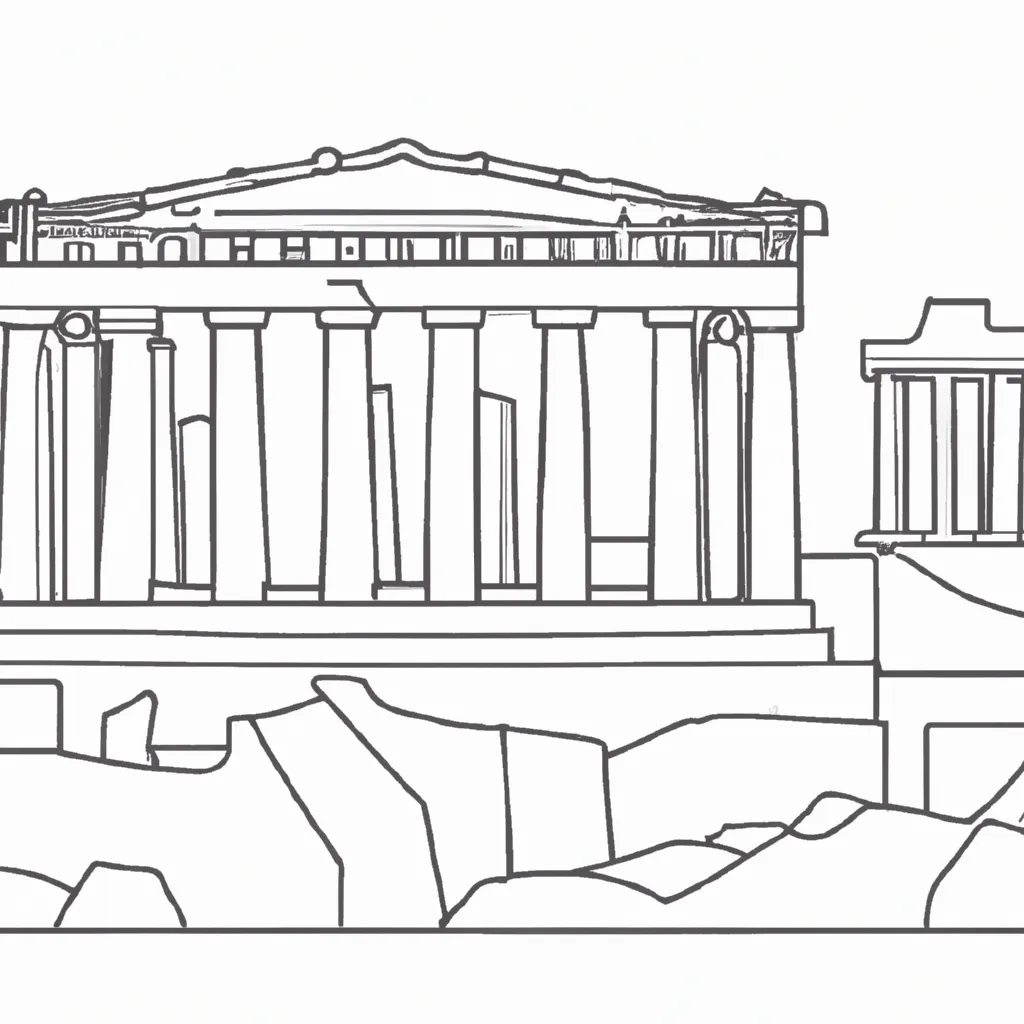 acropolis atenas desenhos imprimir pintar 6