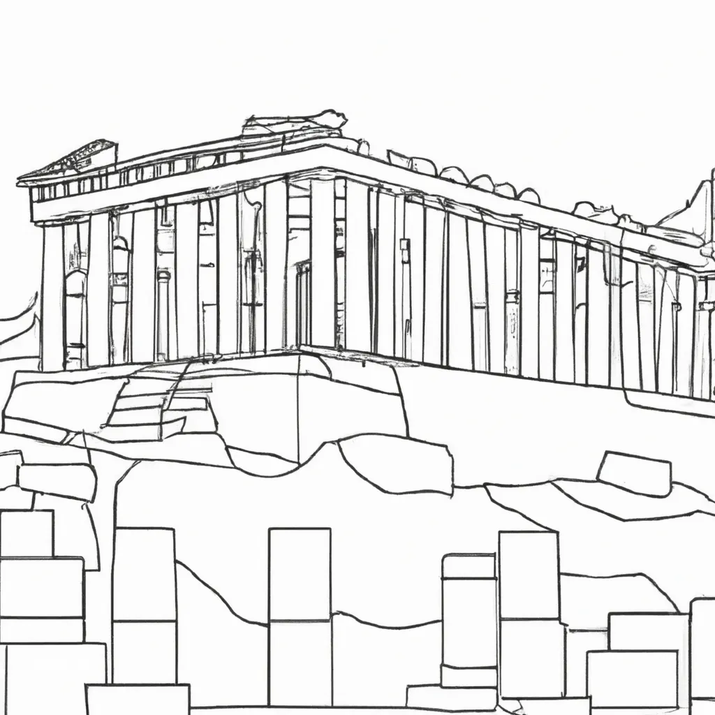 acropolis atenas desenhos imprimir pintar 8
