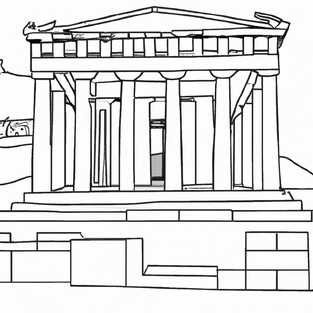 acropolis atenas desenhos imprimir pintar 9