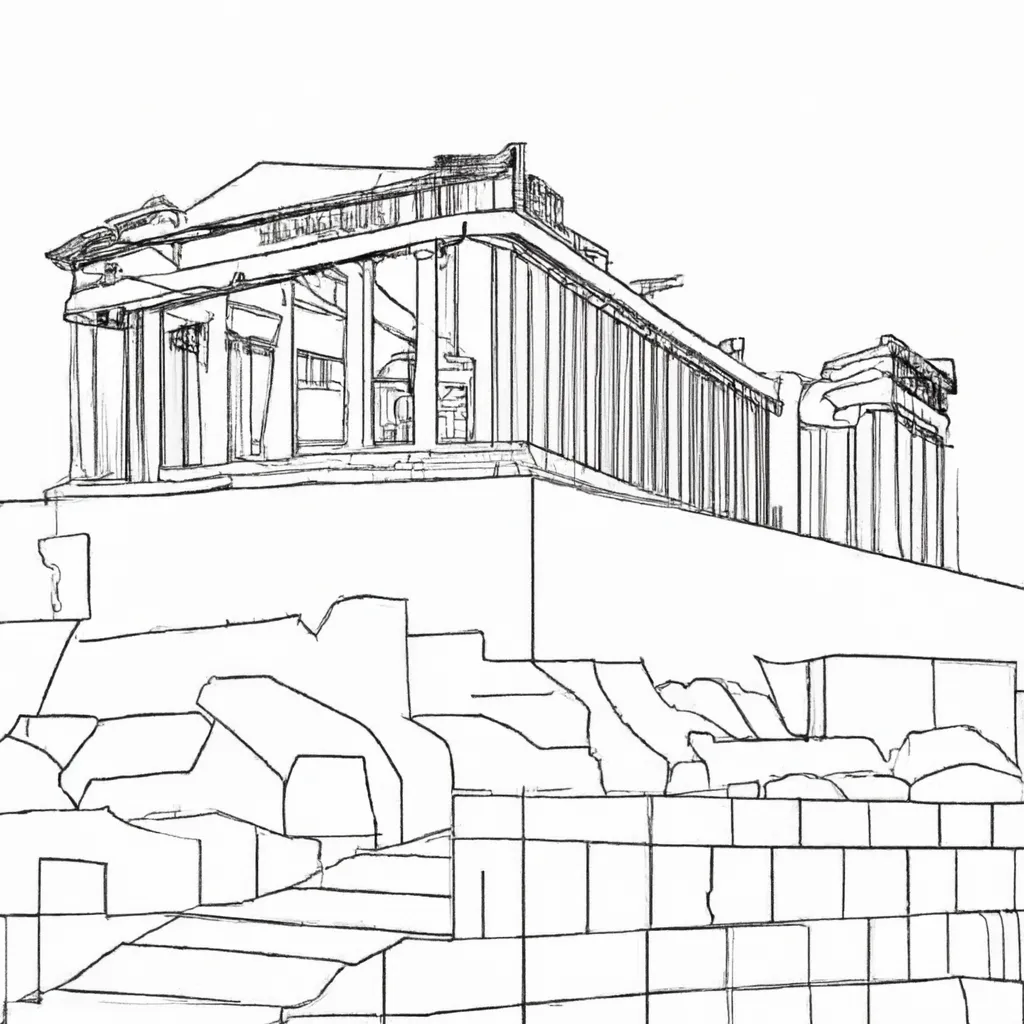 acropolis atenas desenhos imprimir pintar 10