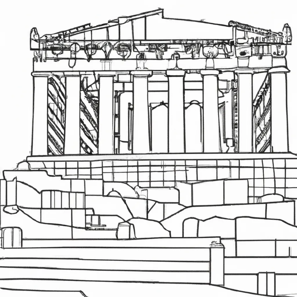 acropolis atenas desenhos imprimir pintar 11