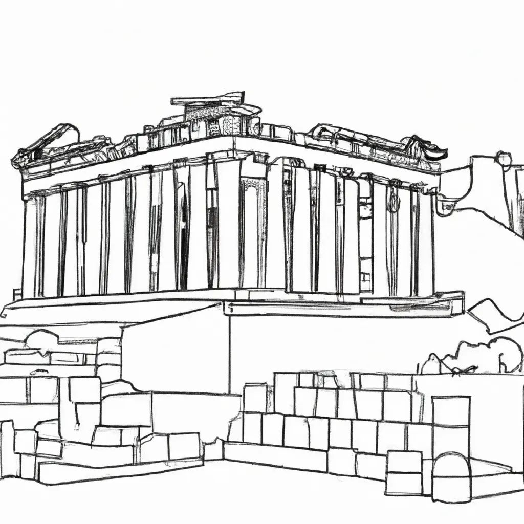 acropolis atenas desenhos imprimir pintar 12
