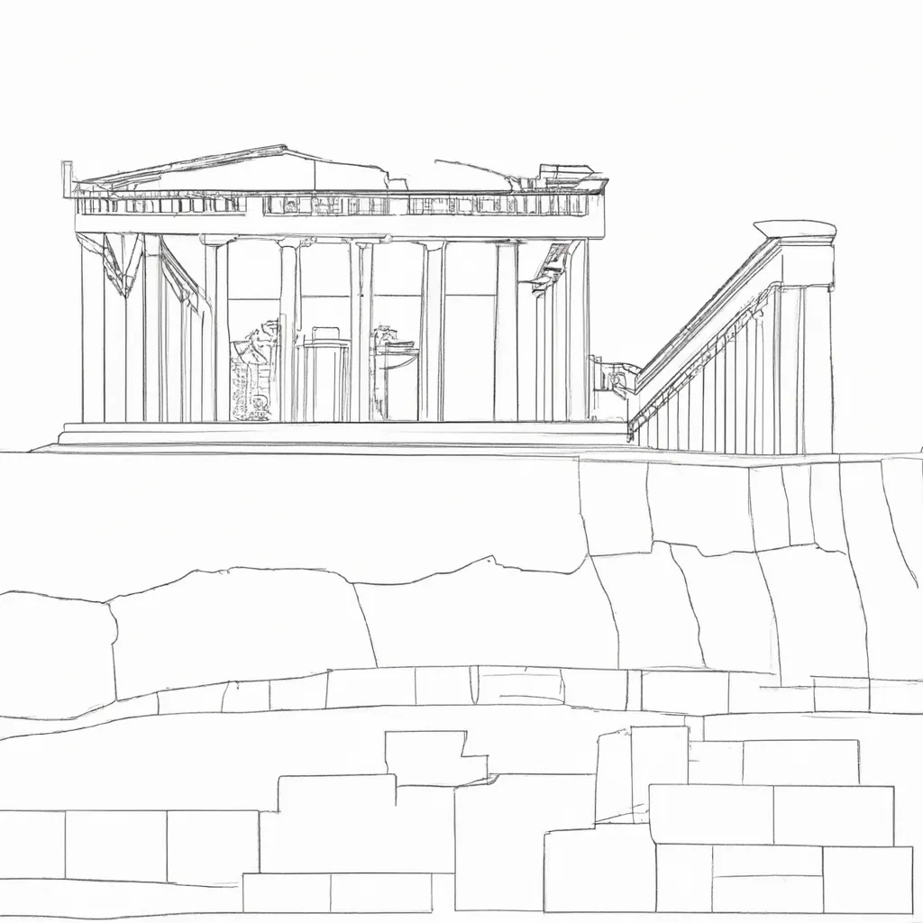 acropolis atenas desenhos imprimir pintar 13