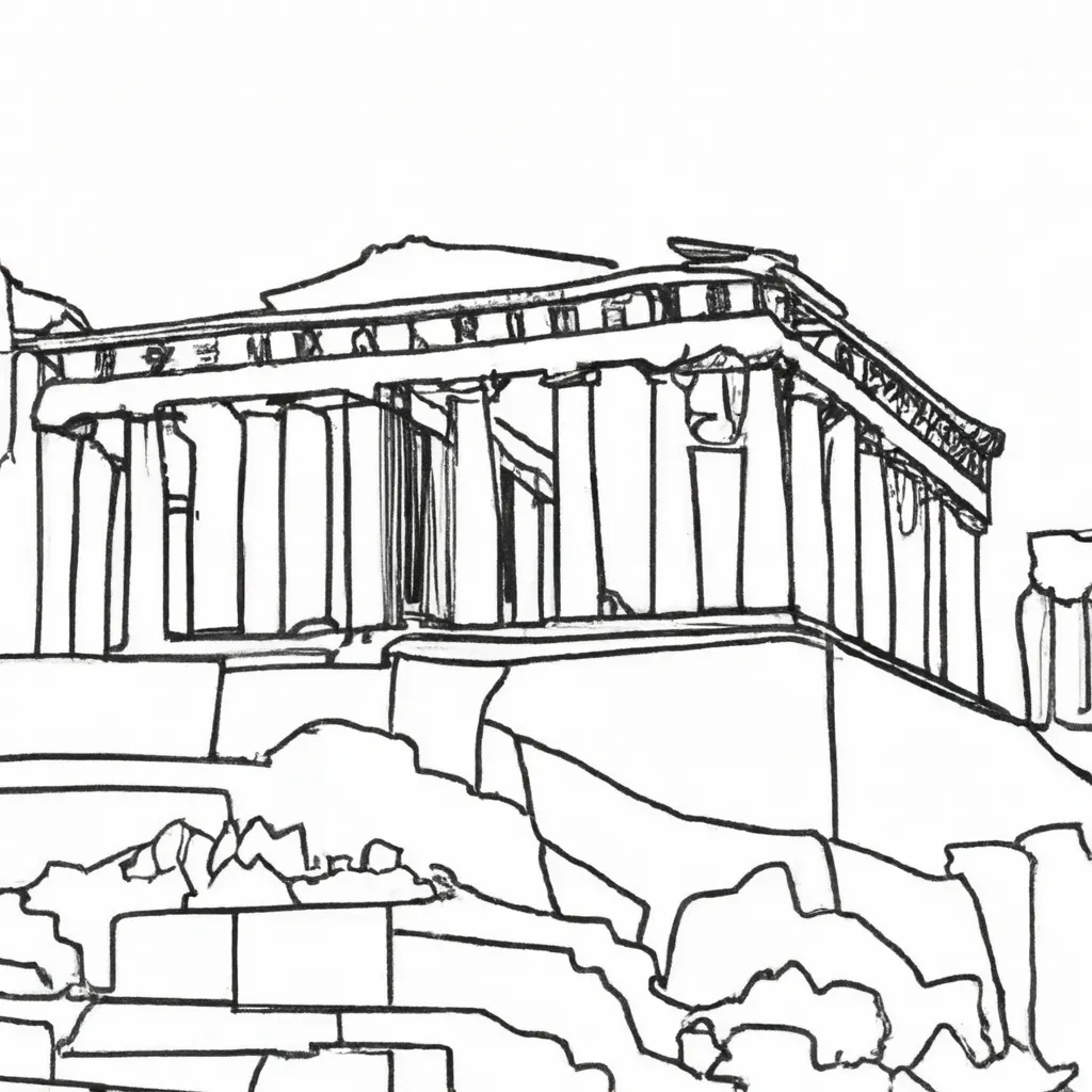 acropolis atenas desenhos imprimir pintar 14