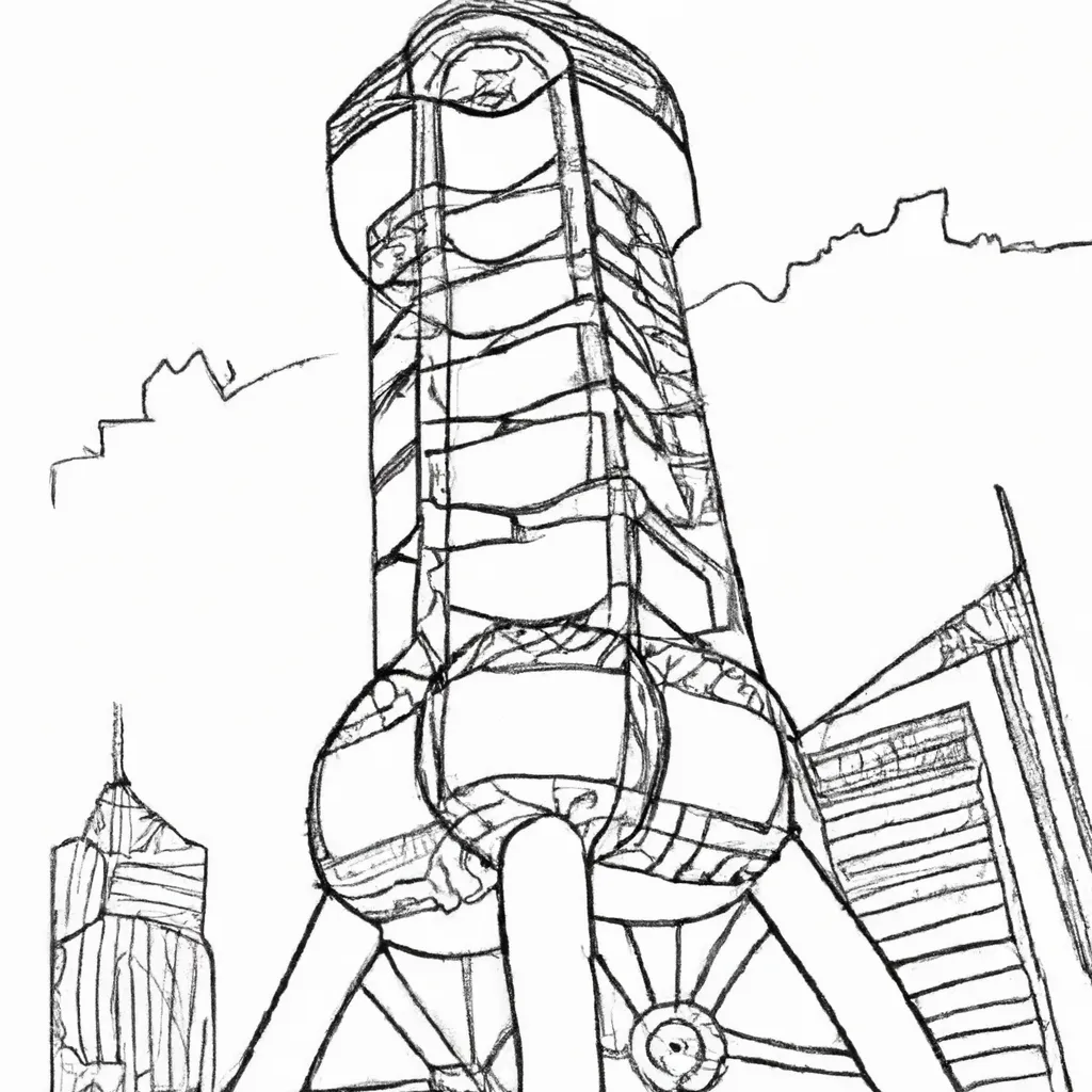 torre shanghai desenhos imprimir pintar 1