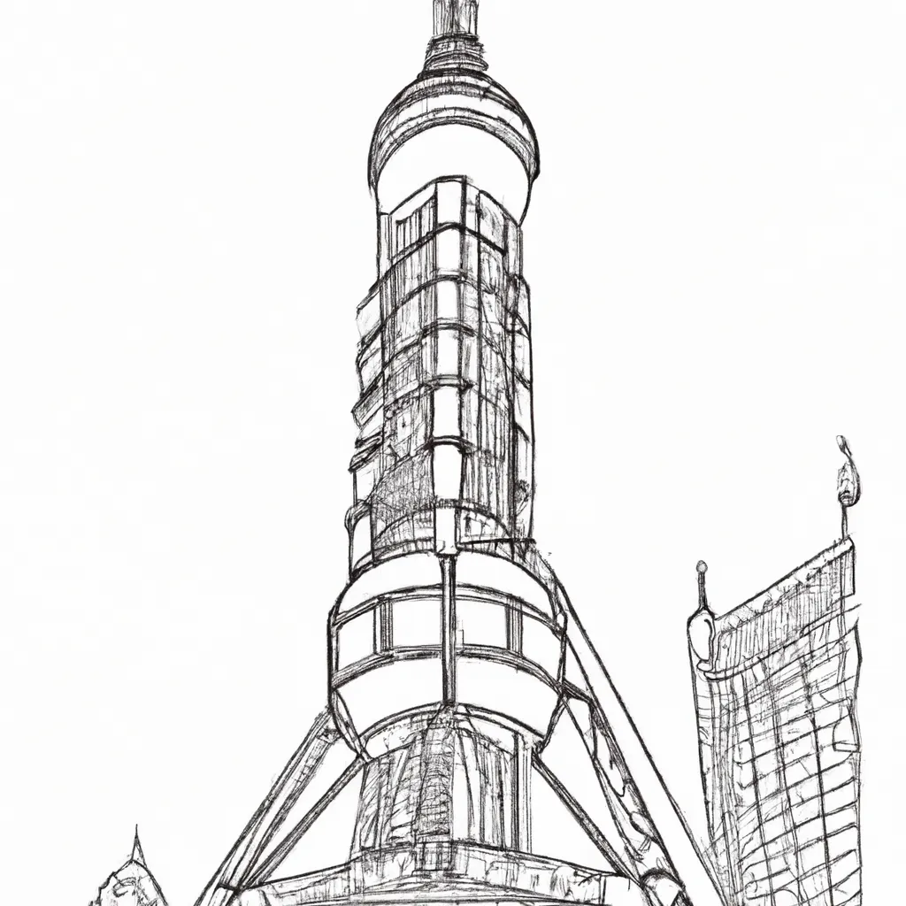 torre shanghai desenhos imprimir pintar 7